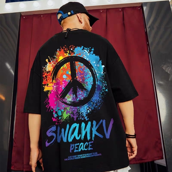 SWANK Black Graphic Men's Shirt - Picture 1 of 12